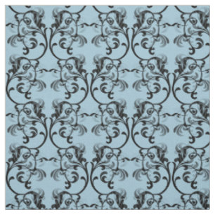 Blaues Pariser Damask Muster Stoff