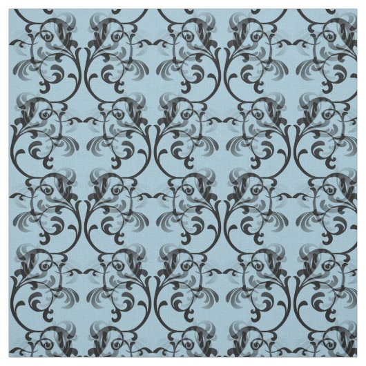 Blaues Pariser Damask Muster Stoff (Muster)