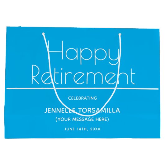 Blaues Party Große Geschenktüte (Rückseite)