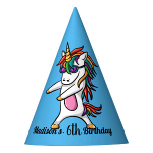Blaues Party mögen einen Unicorn-Geburtstag Partyhütchen