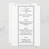 Blaues Party oder Hochzeitmenü Einladung (Vorne/Hinten)