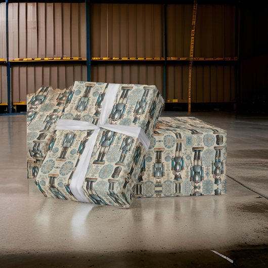 Blaues Pastell-Nutcracker-Pulver Geschenkpapier