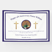 Blaues Pastor-Dankeschön-Kirchenjubiläums-Event Banner (Horizontal)