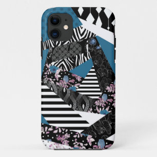 Blaues Patchwork, beliebt, Patchwork, Folk, rustik Case-Mate iPhone Hülle