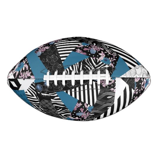 Blaues Patchwork, beliebt, Patchwork, Folk, rustik Football (Vorderseite)
