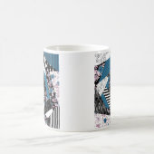 Blaues Patchwork, beliebt, Patchwork, Folk, rustik Kaffeetasse (Mittel)