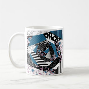 Blaues Patchwork, beliebt, Patchwork, Folk, rustik Kaffeetasse