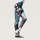 Blaues Patchwork, beliebt, Patchwork, Folk, rustik Leggings (Rechts)