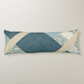 Blaues Patchwork Body Pillow Seitenschläferkissen (Rückseite)
