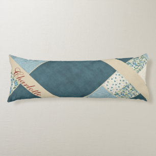Blaues Patchwork Body Pillow Seitenschläferkissen