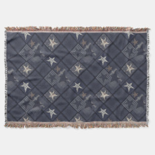 Blaues Patchwork Decke