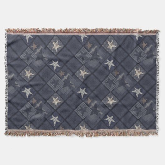 Blaues Patchwork Decke (Vorderseite)