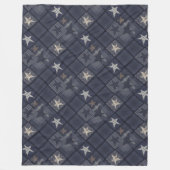 Blaues Patchwork Fleecedecke (Vorderseite)