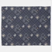 Blaues Patchwork Fleecedecke (Vorderseite (Horizontal))