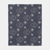 Blaues Patchwork Fleecedecke (Vorderseite)