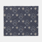 Blaues Patchwork Fleecedecke (Vorderseite (Horizontal))