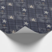 Blaues Patchwork Geschenkpapier (Ecke)
