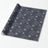 Blaues Patchwork Geschenkpapier (Ungerollt)