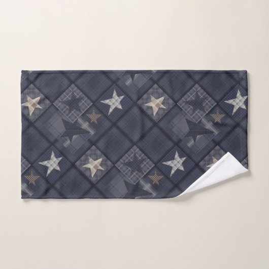 Blaues Patchwork Handtuch (Handtuch)