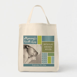 Blaues Patchwork-kundenspezifische Tragetasche