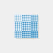 Blaues Patchwork-Muster Post-it Klebezettel (Vorderseite)