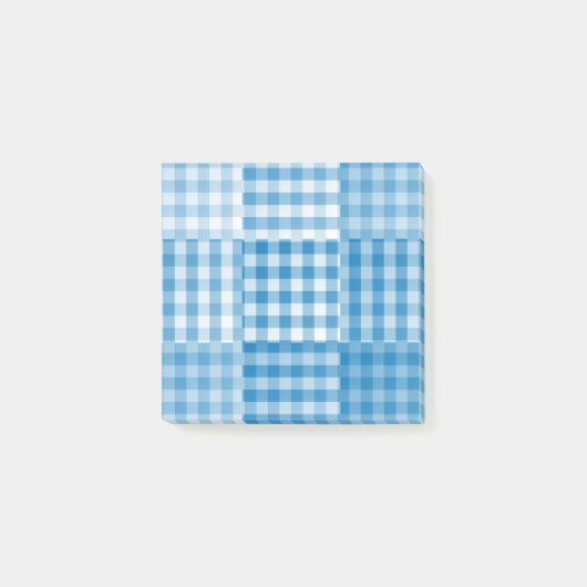 Blaues Patchwork-Muster Post-it Klebezettel (Vorderseite)
