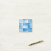 Blaues Patchwork-Muster Post-it Klebezettel (Auf Schreibtisch)