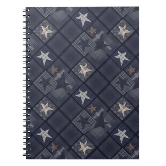 Blaues Patchwork Notizblock (Vorderseite)