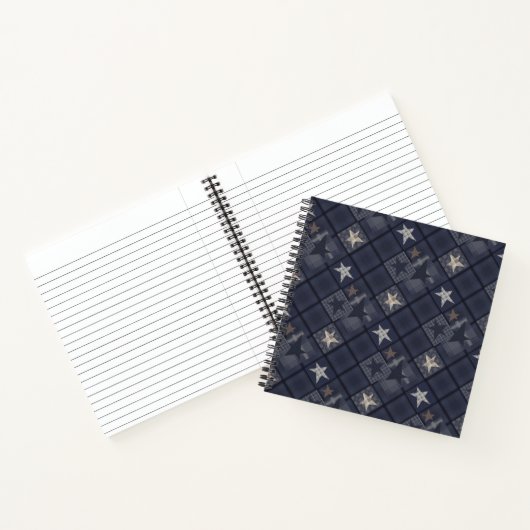 Blaues Patchwork Notizblock (Innenseite)