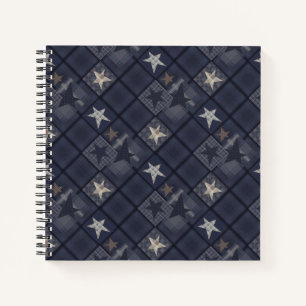 Blaues Patchwork Notizblock