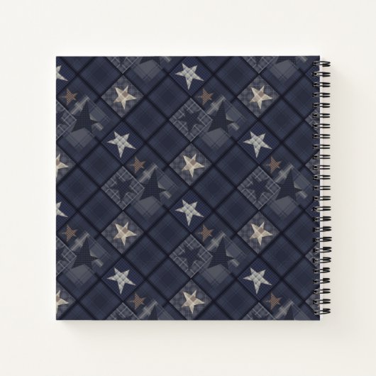 Blaues Patchwork Notizblock (Rückseite)