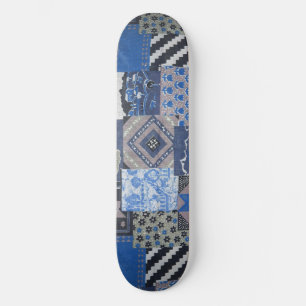 Blaues Patchwork-Skateboard-Deck Skateboard