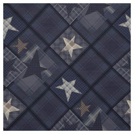 Blaues Patchwork Stoff (Muster)