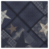Blaues Patchwork Stoff (Nahaufnahme)