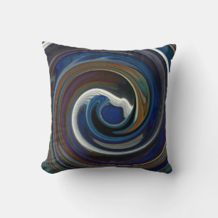 Blaues Patchwork Swirl Kissen