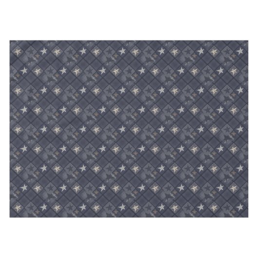 Blaues Patchwork Tischdecke (Vorderseite (Horizontal))