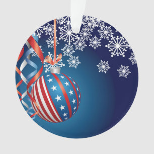 Blaues patriotisches Weihnachten Ornament