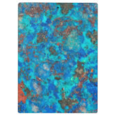 Blaues patteriertes Shattuckit Klemmbrett (Rückseite)