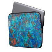 Blaues patteriertes Shattuckit Laptopschutzhülle (Vorderseite Links)