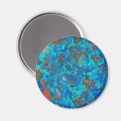 Blaues patteriertes Shattuckite Magnet (Vorderseite/Rückseite)