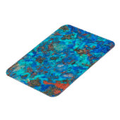 Blaues patteriertes Shattuckite Magnet (Linke Seite)
