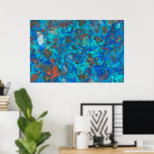 Blaues patteriertes Shattuckite Poster (Heimbüro)
