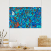 Blaues patteriertes Shattuckite Poster (Küche)