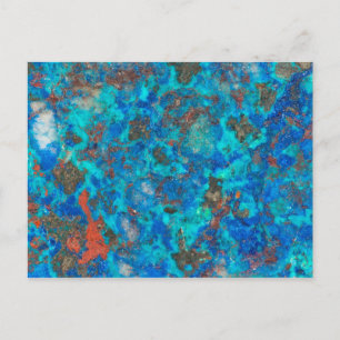 Blaues patteriertes Shattuckite Postkarte
