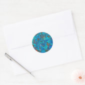 Blaues patteriertes Shattuckite Runder Aufkleber (Umschlag)