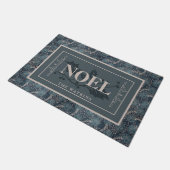 Blaues Pattern WEIHNACHTEN, Personalisiert Weihnac Fußmatte (Schrägansicht)