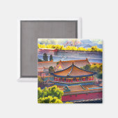 Blaues Pavillon, Verbotene Stadt Magnet (Vorderseite/Rückseite)