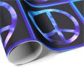 Blaues PEACE SIGNAD Wrapping Paper Geschenkpapier (Rolleneckpunkt)