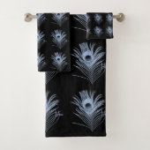 BLAUES PEACOCK FEATHERS BADEZIMMER TOWEL SET (Insitu)