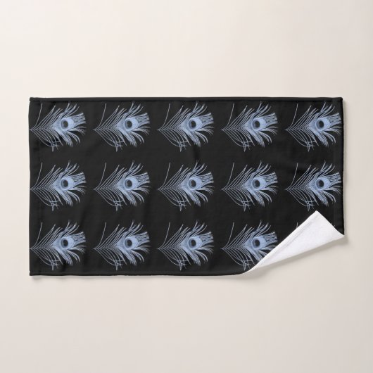 BLAUES PEACOCK FEATHERS BADEZIMMER TOWEL SET (Handtuch)